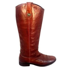 FRYE Melissa Button Tall Brown Cognac Leather Riding Boots 77167 Women's 8 B